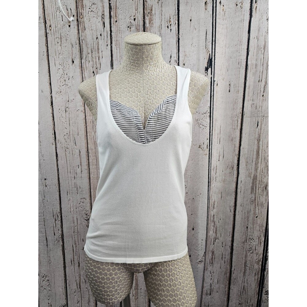 Amina Rubinacci Layered Style Lightweight Cotton Tank Top Blouse Women's 46 EUC